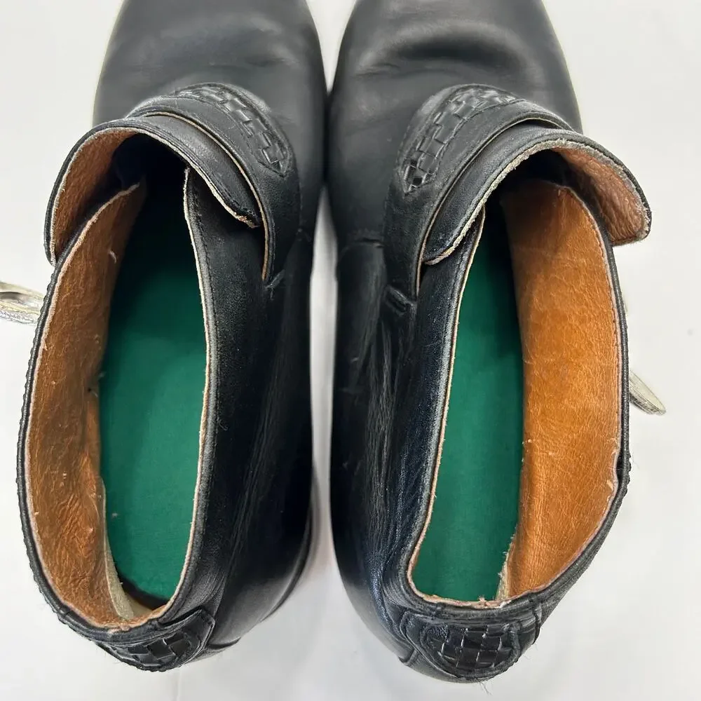 Ariat Western Style Black Leather‎ Buckled Ankle Booties Women's Size 7.5B